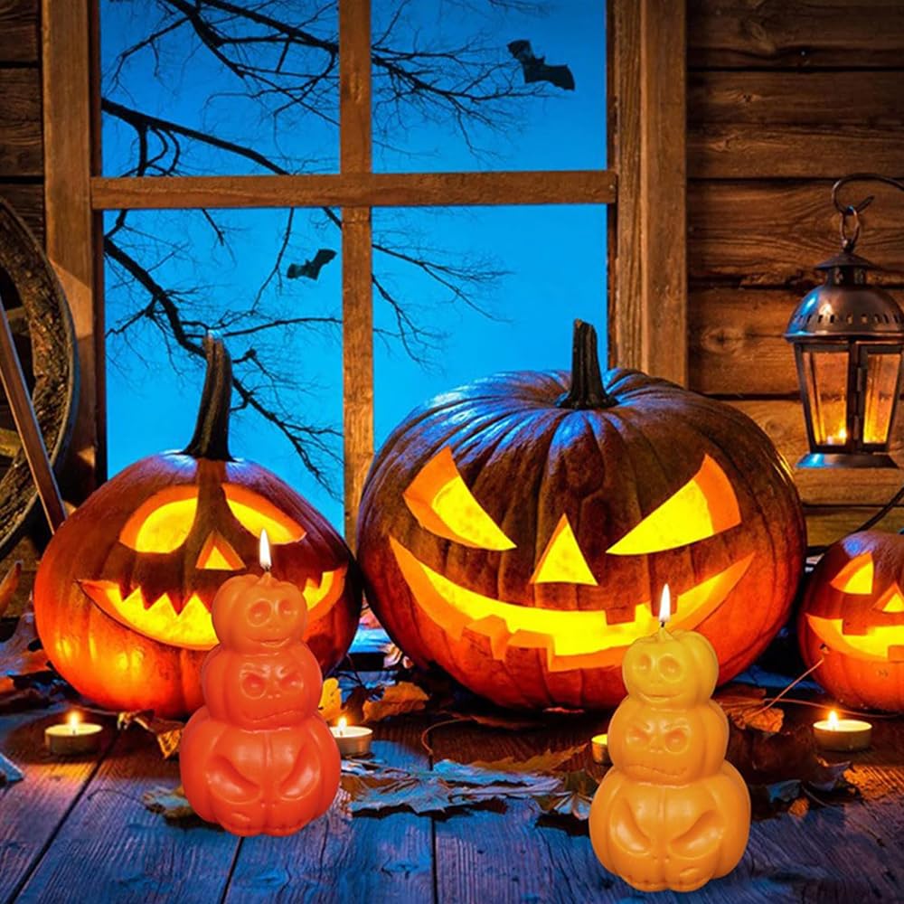 3 Stampi Per Candele In Silicone A Forma Di Zucca - Halloween, Fai Da Te, Resina E Sapone - 2