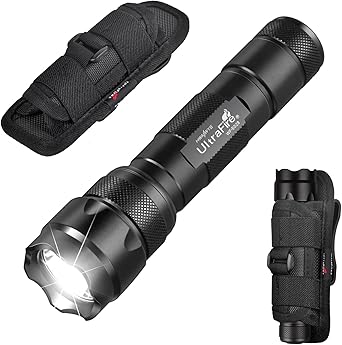 ULTRAFIRE WF-502B Single Mode Flashlight with Holster,1000 Lumen Tactical Flashlight with Duty Belt Holster,Bright Law Enforcement - Police FlashlightBattery not Included