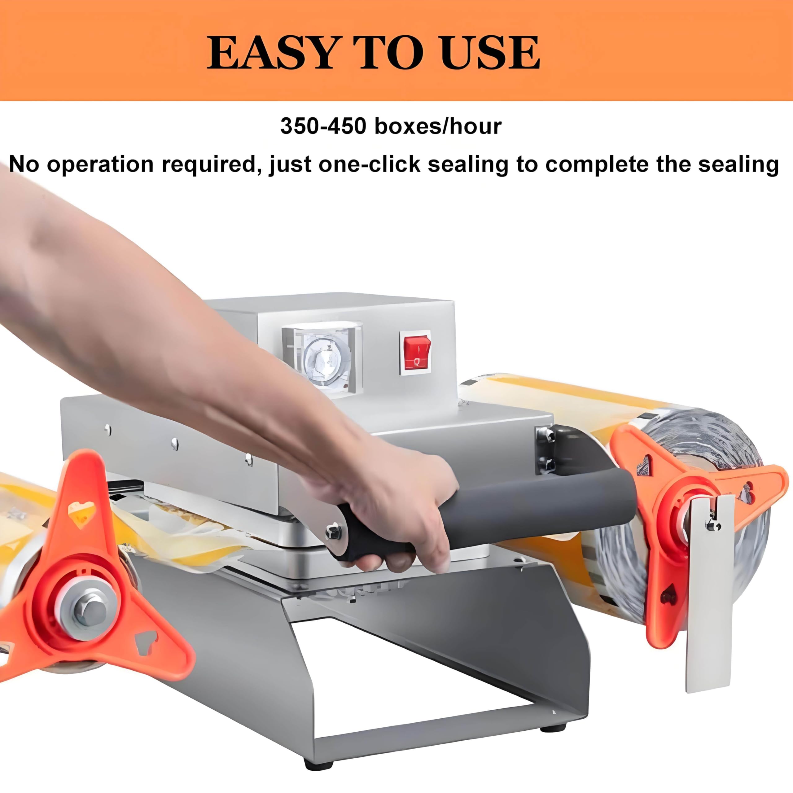 Máquina selladora de bandejas de alimentos manual comercial, sellador térmico de alta velocidad para carne y verduras, solución de embalaje eficiente para restaurantes y catering
