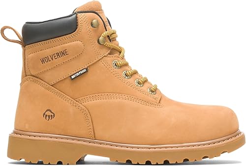 Wolverine Botas de trabajo impermeables con punta de acero para hombre de 6 pulgadas