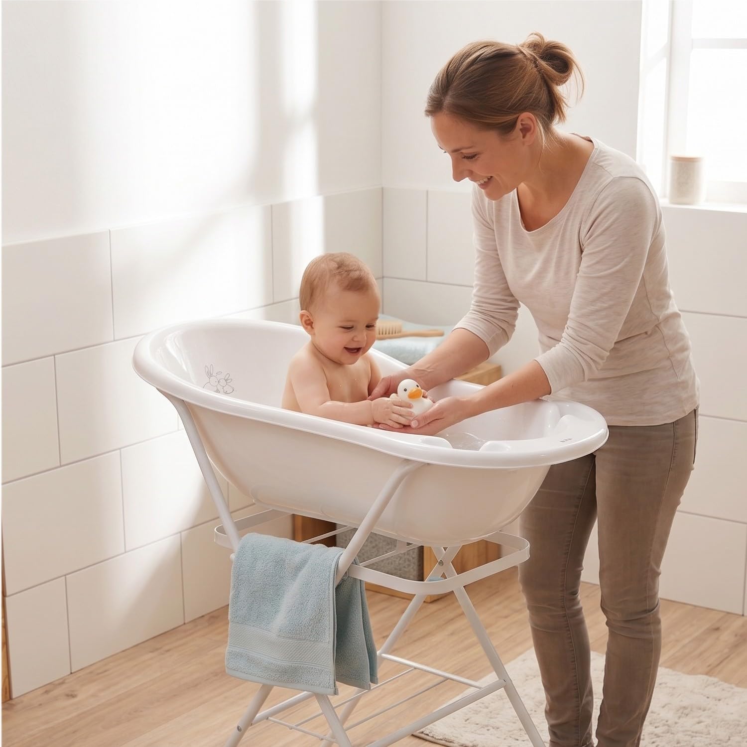 Bañera para bebé con termómetro blanco blanco Talla:102 cm