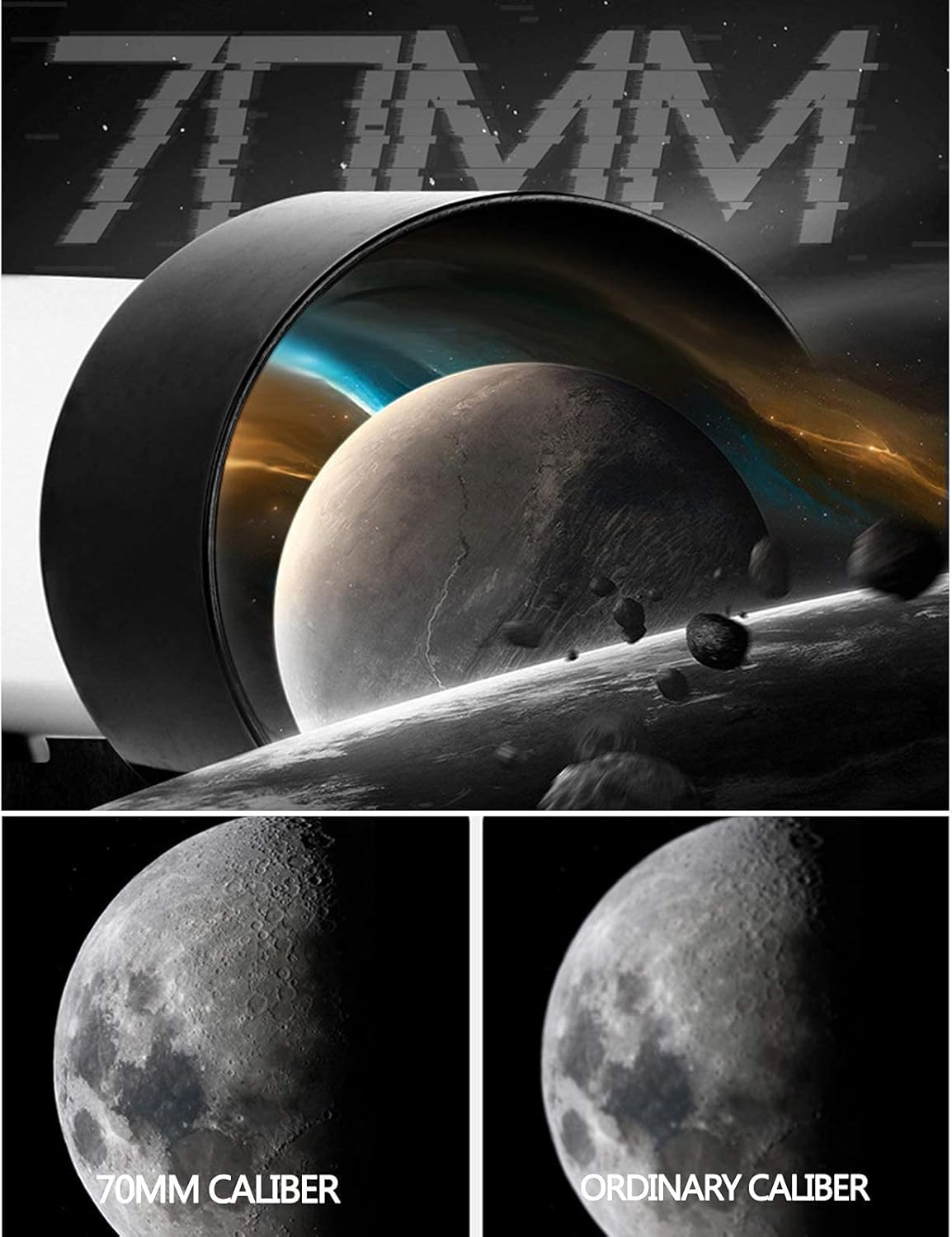 Super Binoculars Astronomical Telescope for Kids 700/70mm Portable Refractor Super Clear Telescope with Adjustable Tripod And Carry Bag for Astronomy Beginners Good Partner To View Landscape And Plan