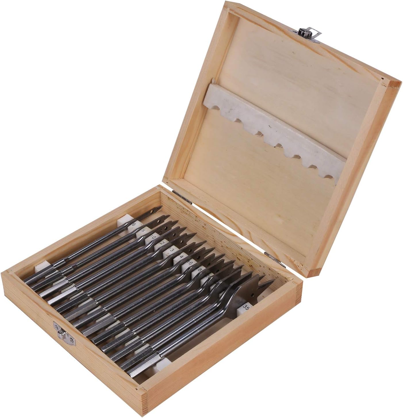 13Pcs Flat Spade Drill Bits Set Metal Bit Kit Hex Woodworking Tool Accessories
