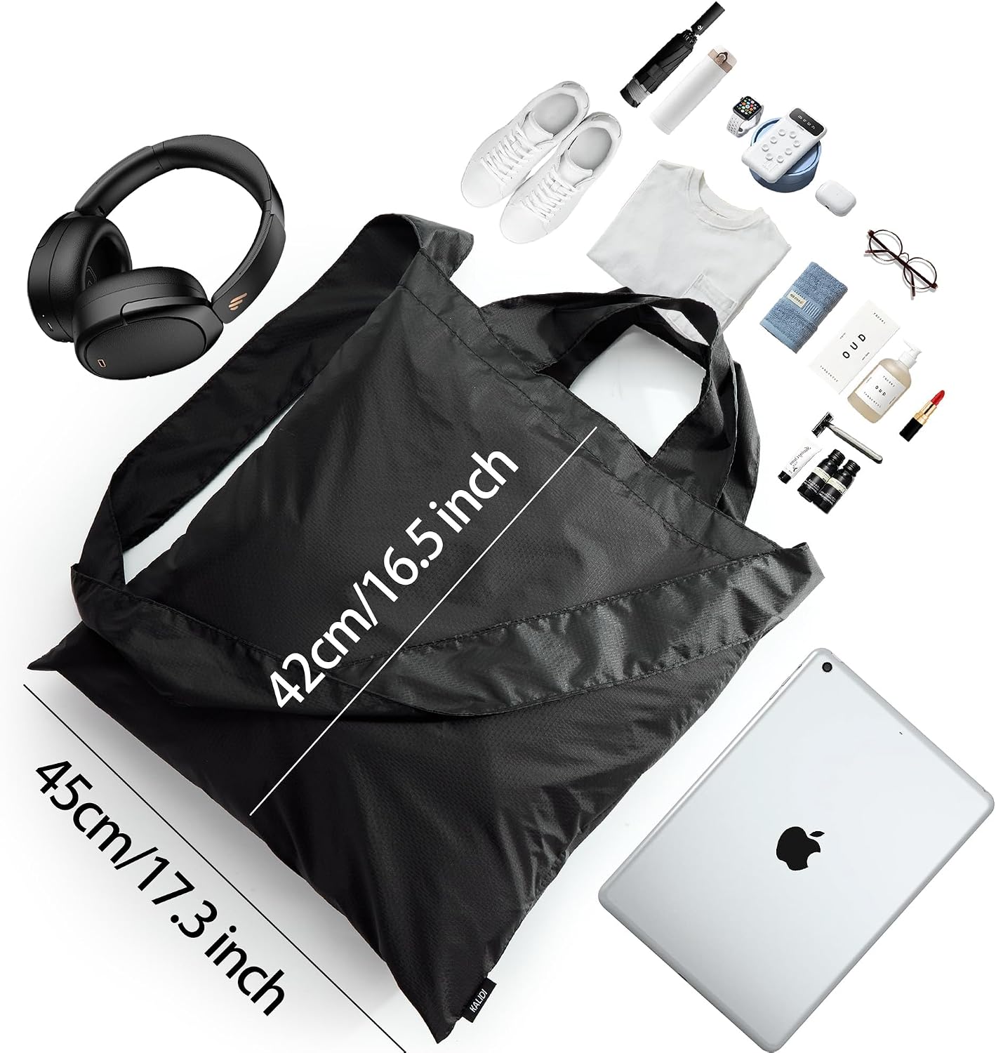 KALIDI Compact Tote Shopping bag Lightweight Foldable Tiny Reusable Grocery Shoulder Bag Crossbody