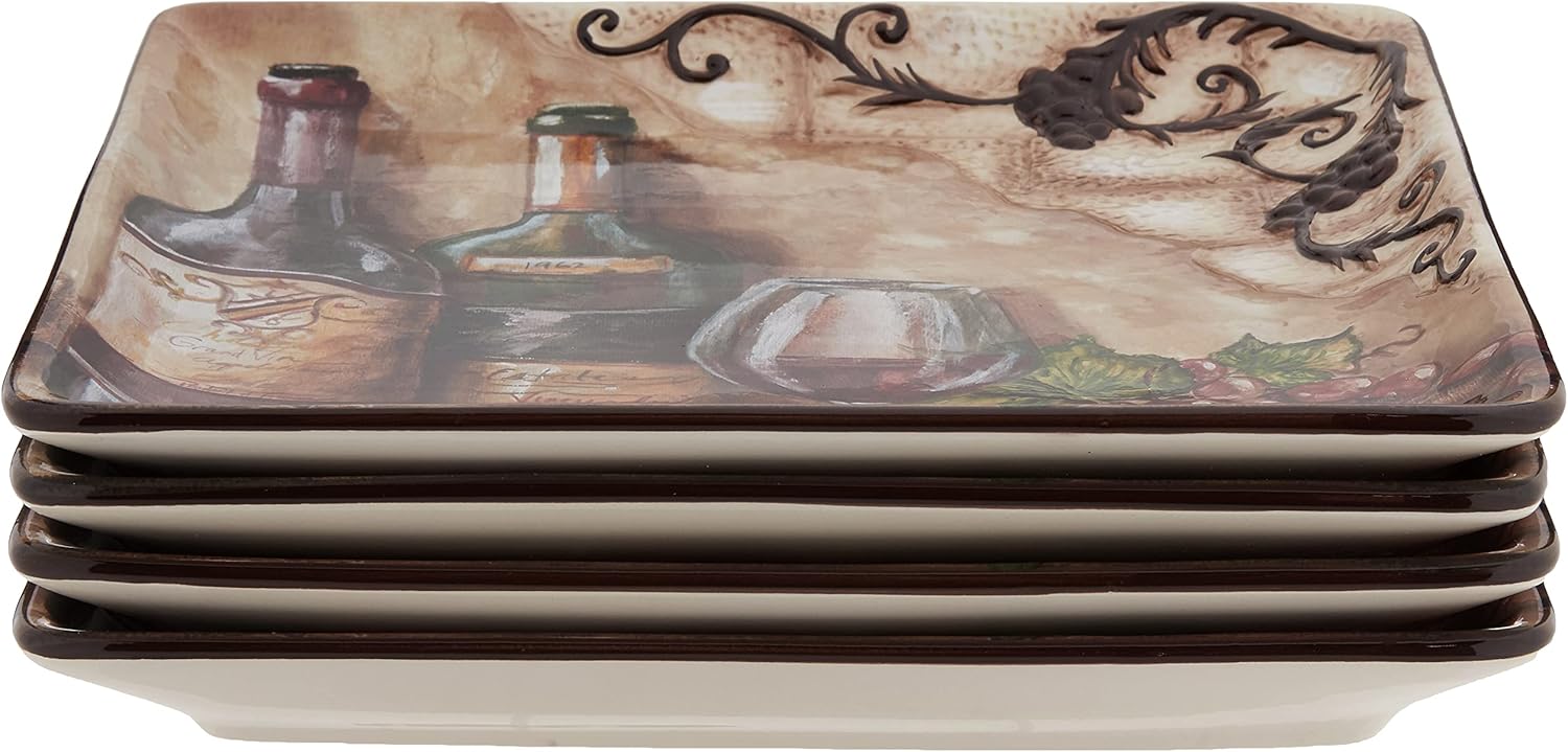  | Certified International 43241SET/4 Tuscan View 10.75" Dinner Plates, Set of 4, Multicolor: Dinner Plates