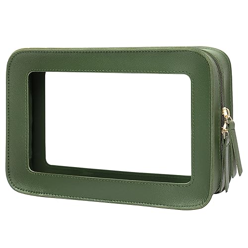 LETGO Bolsas de maquillaje transparentes, bolsa de aseo aprobada por la TSA con cremallera, organizador de maquillaje transparente para artículos