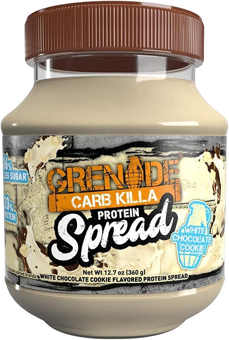 Carb Killa Protein Chocolate Spread | 7g High Protein Snack | High Protein Low Sugar | No Stir | White Chocolate Cookie, 12.7oz