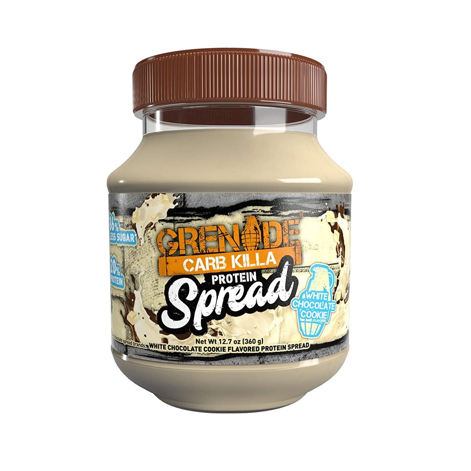 Carb Killa Protein Chocolate Spread | 7g High Protein Snack | High Protein Low Sugar | No Stir | White Chocolate Cookie, 12.7oz