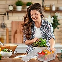 Vista 3 de Contenedores de preparación de comidas, paquete de 50 recipientes de almacenamiento de alimentos con tapas, caja Bento desechable reutilizable