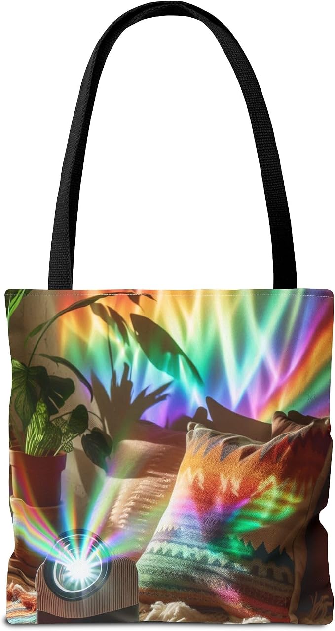 Bolso tote premium para proyector de luz prismática con costuras reforzadas miniatura 3