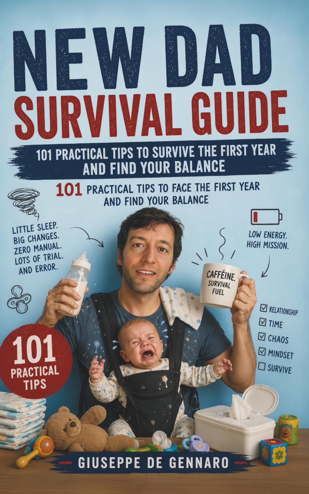 New Dad Survival Guide: 101 Practical Tips to Survive the First Year, Manage Relationships, Time, and Mental Load