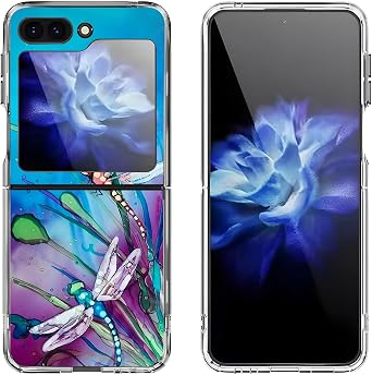 Bcov Case for Samsung Galaxy Z Flip 5,Cute Dragonfly Anti-Scratch Solid Hard case Protective Shookproof Phone Cover for Samsung Galaxy Z Flip 5