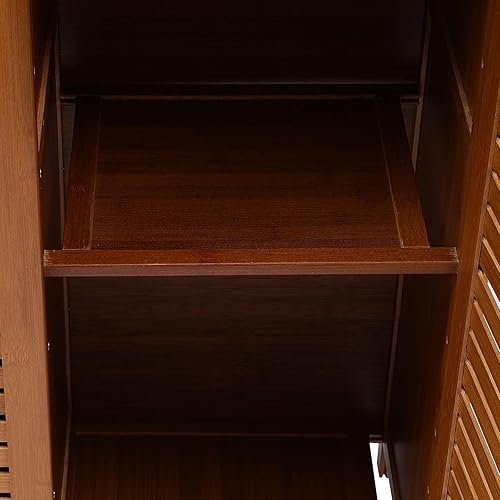 Miniatura 5 de Gdrasuya10 Armario de almacenamiento de zapatos de bambú de 7 niveles, moderno, de pie, multifuncional, organizador de zapatos para tenis, entrada,