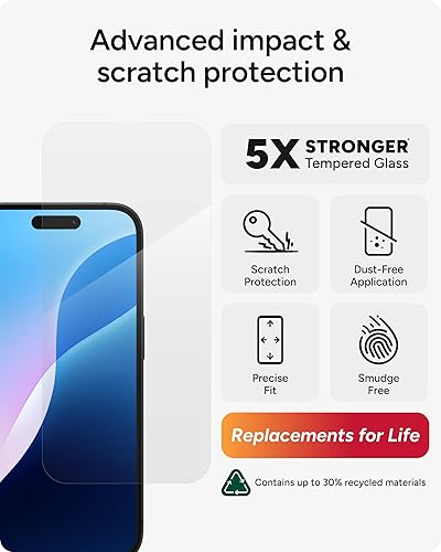 Miniatura 104 de ZAGG Glass Elite VisionGuard + - Protector de pantalla con filtro de luz azul para iPhone 11 Pro, iPhone Xs, iPhone X - invisibleShield - Protección
