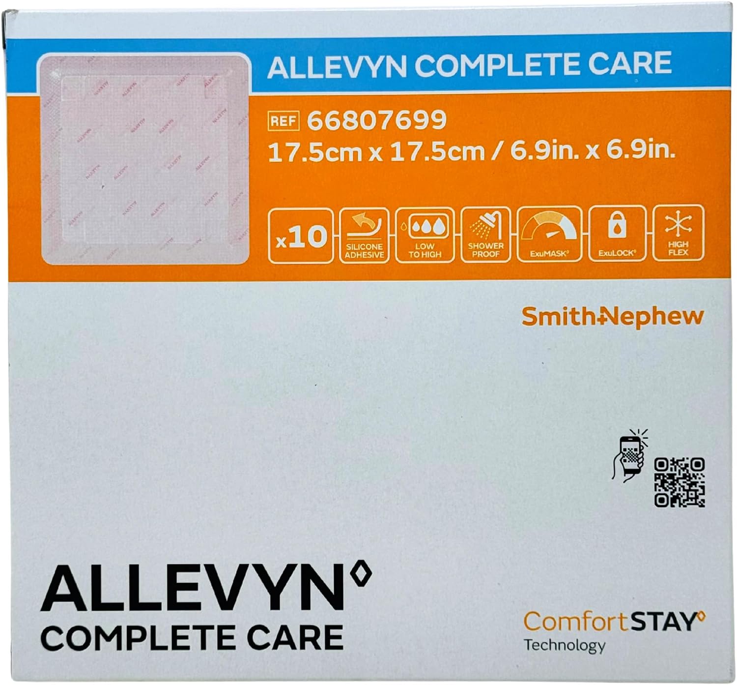 Silicone Dressing 7" x 7" - Complete Care - Box of 10 Dressings
