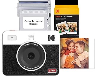 KODAK Mini Shot 3 Retro 4PASS 2-in-1 Instant Camera and Photo Printer (7.5 x 7.5 cm) + Pack of 38 Sheets (8 Initial Sheets…
