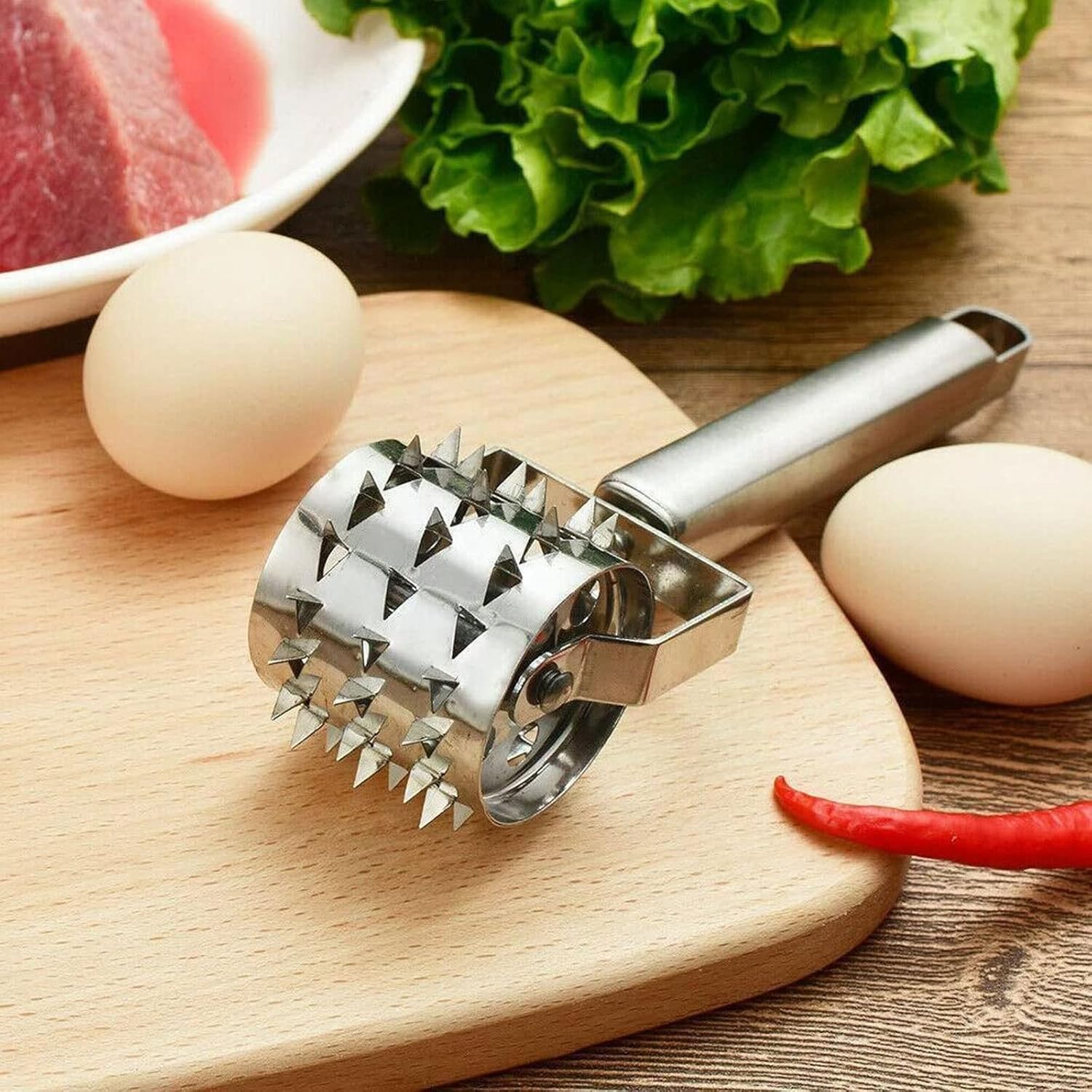 Food Hammer 1pc Rotating Meat Tenderizer Hammer Steel Steak Meat Home Tool Kitchen Tenderizer Meat Accessories Needle Wheel Baking