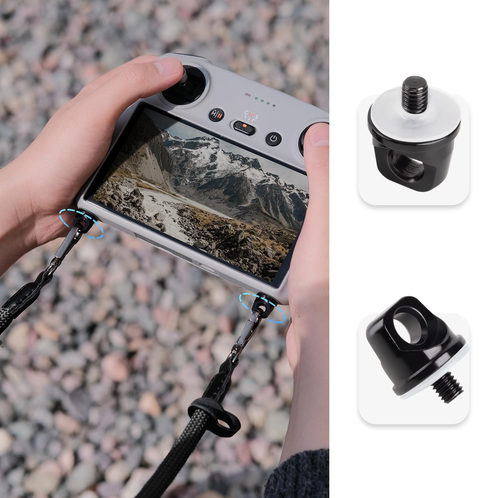 VOMOYEYA DJI Cinghia Con Chiusura Rapida per Remote Controller Mini 3/Mavic 3/2/Air 2S/Mini 4 Pro/3 Pro - Nero