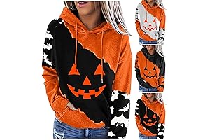 YUTANRAL Halloween Hoodies for Women: Spooktacular Pumpkin Statement!