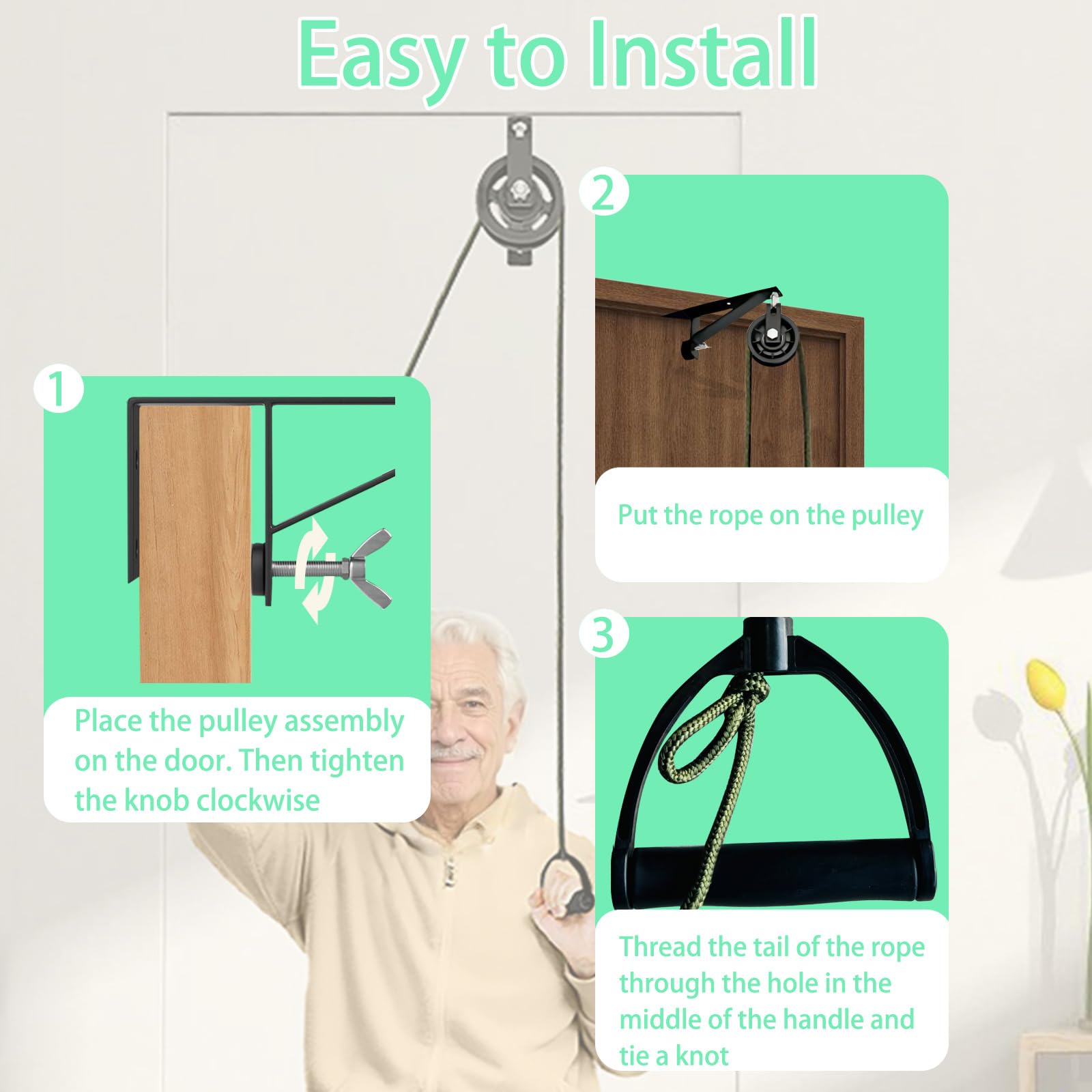 Shoulder Pulley for Physical Therapy Over the Door for Recovery — Amazon image 6