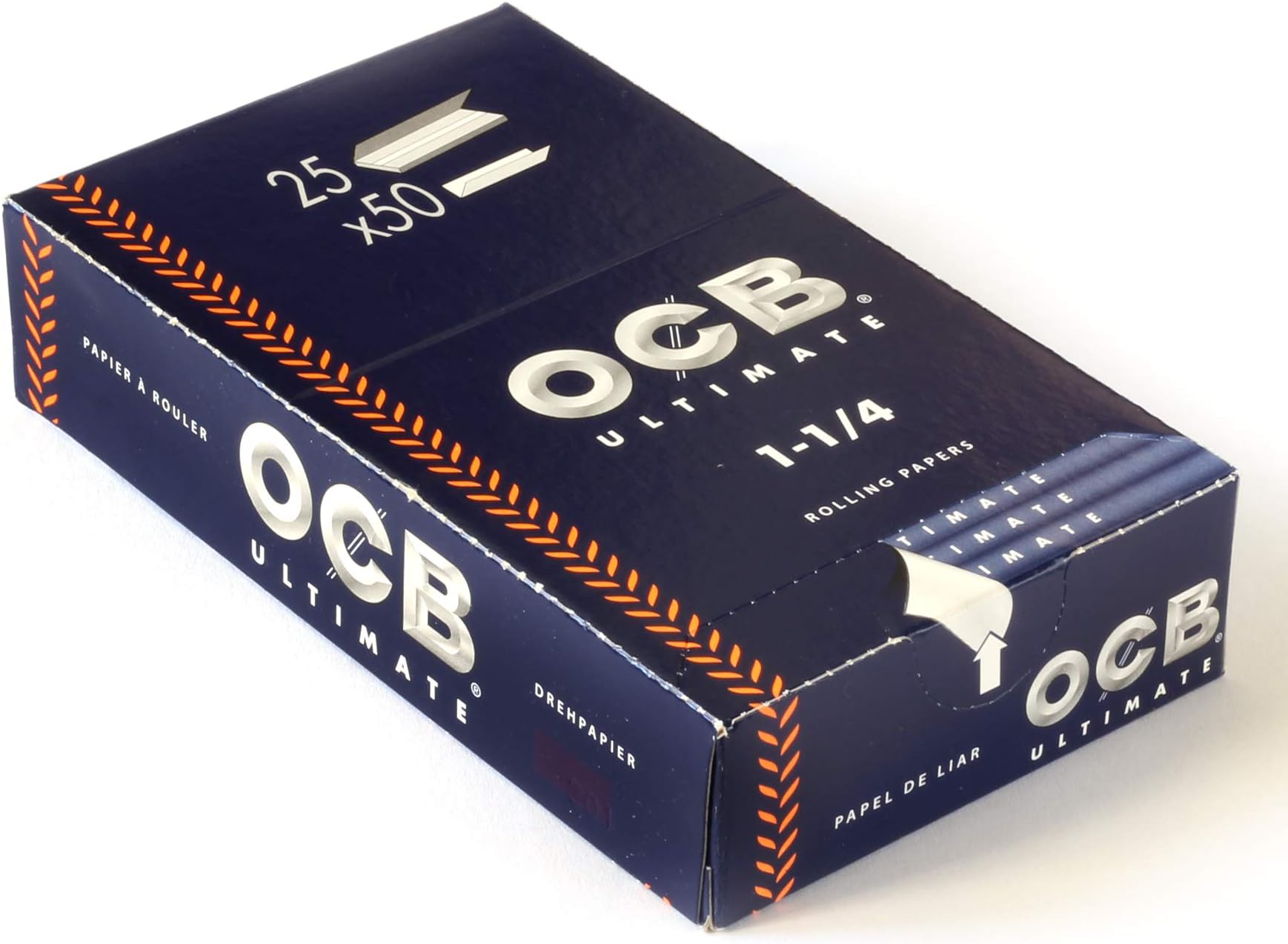 OCB Rolling Papers Ultimate 1 1/4 78mm (25 Booklets) - World's thinnest Rolling Paper