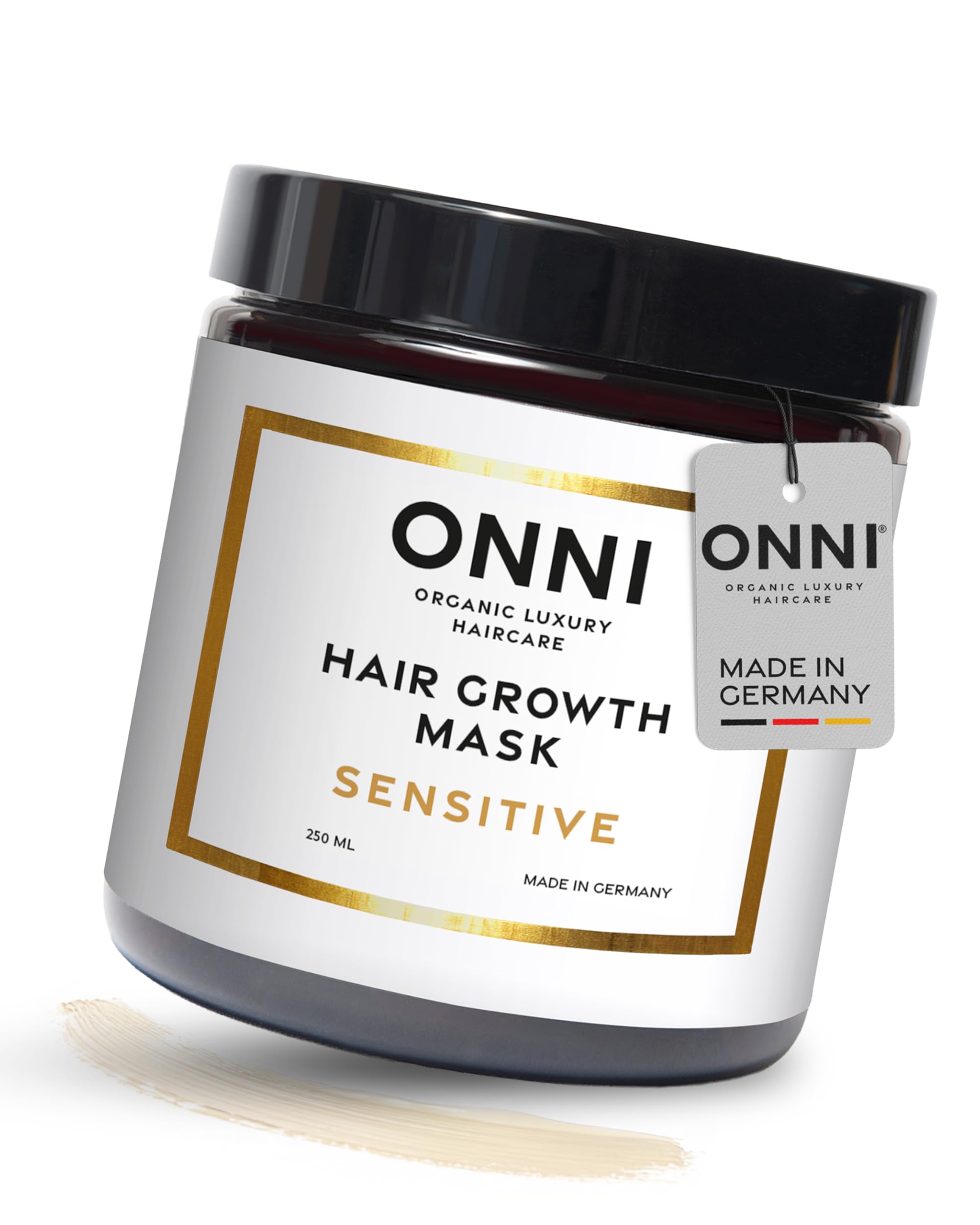 ONNI – SENSITIVE Haarmaske für Haarwachstum 250ml – Sanfte Haarkur mit Follicusan & Koffein – Hair Growth Mask pflegt Haar & Kopfhaut, spendet Feuchtigkeit – silikon-, paraben- & sulfatfrei