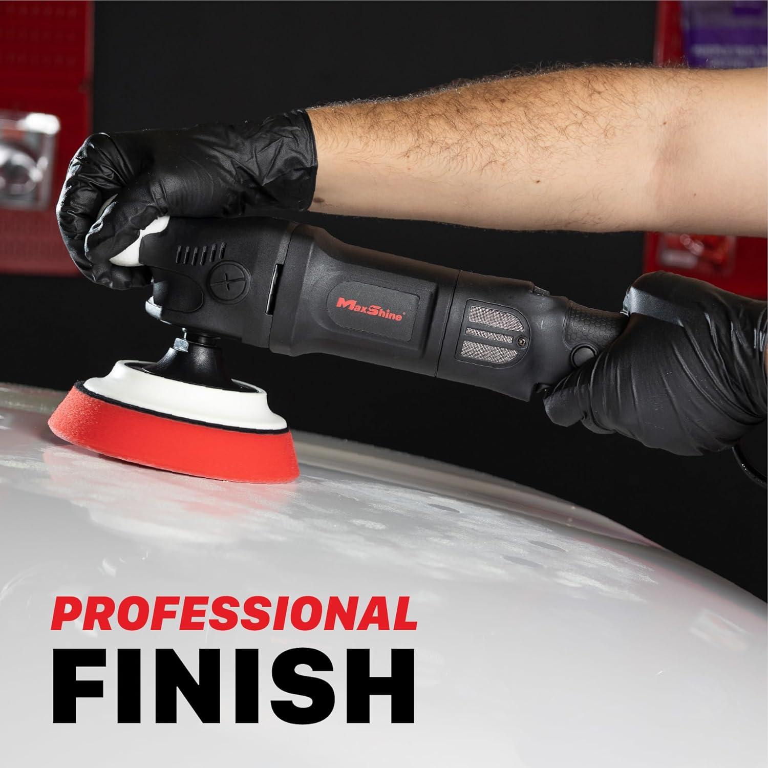 Maxshine M1000 Rotary Polisher | 1000W Motor, 5” Backing Plate, 6-Speed, 5/8” Thread | Auto, Boat & Marine Detailing Buffer for Paint Correction, Swirl & Scratch Removal, Glossy Finish