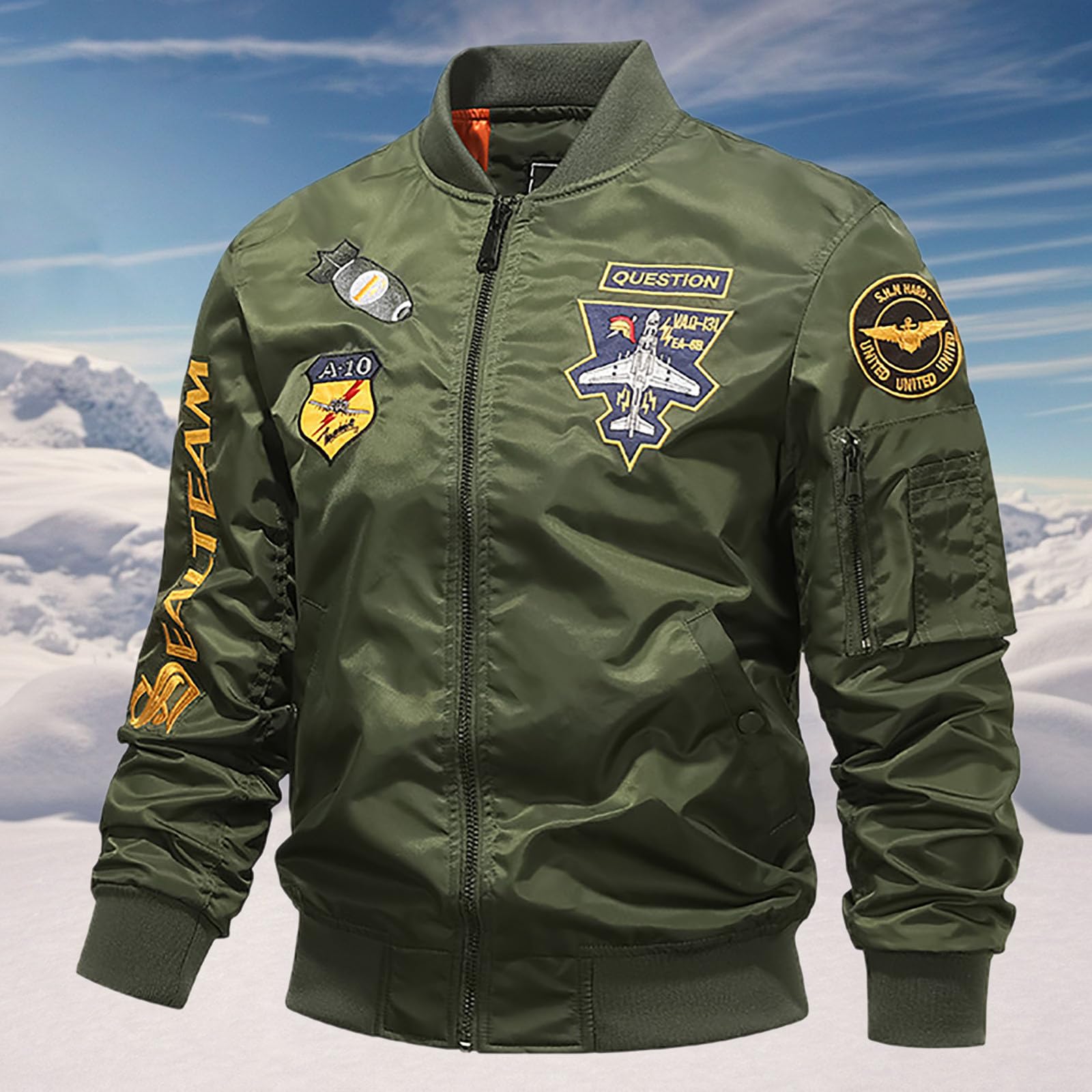 Giacca Uomo Primavera, Bomber Uomo Estivo, Estive Casual Leggero Giacche Bomber Militare Full Zip Sport Baseball Giacca a Vento Giubbotto Estivo Uomo Giacca da Lavoro Uomo Giacca Outwear alla Moda