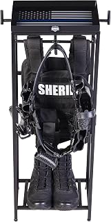 Police Gear Rack - Thin Blue Line Law Enforcement and Military Gear Stand - Tactical Gear Rack Organizer - Uniform, Duty Belt & Police Vest Hanger - Cop Caddy Police Gift - Guard The Line