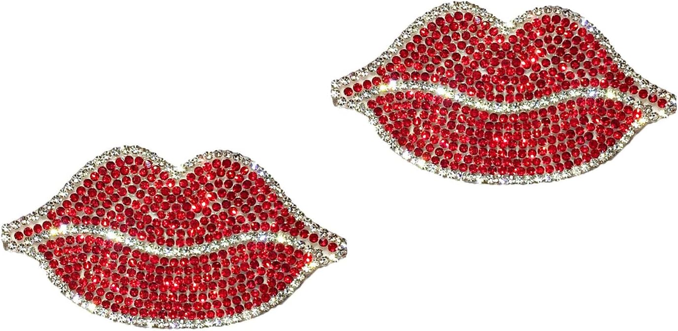 Ling's boutique(TM) Various Patterns of Crystal Car Stickers,Decorate Cars Bumper Window Laptops Luggage Rhinestone Sticker,White (Red Lip)