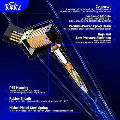 Miniatura 6 de Bobina de encendido UF669 y bujía de iridio doble 1675 compatible con Chevy Cruze Sonic Trax Volt Buick Encore Cadillac ELR D521C y PFR7S8EG