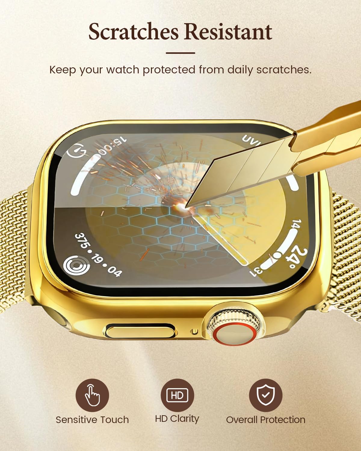 Metal Magnetic Band and Case Compatible with Apple Watch 38mm 40mm 41mm 42mm 44mm 45mm 46mm, Stainless Steel Milanese Mesh Loop Strap with Cover for iWatch Series 11 10 9 8 7 6 5 4 3 2 1 SE