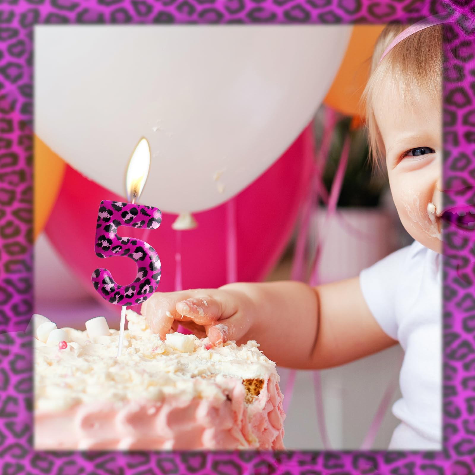 Velas de cumpleaños de leopardo rosa número 3, velas de cumpleaños con estampado de leopardo rosa, decoración de fiesta de leopardo rosa, pastel temático de animales de la selva para niñas, regalos de
