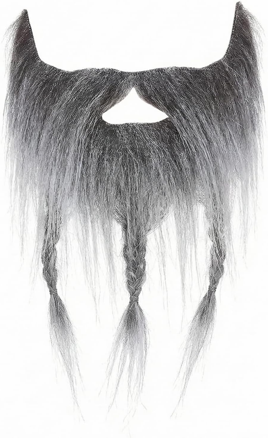 Mustaches Self Adhesive Braided Sea Captain Fake Beard for Adults, Novelty, Small False Facial Hair, Costume Accessory for Adults, Salt and Pepper Color