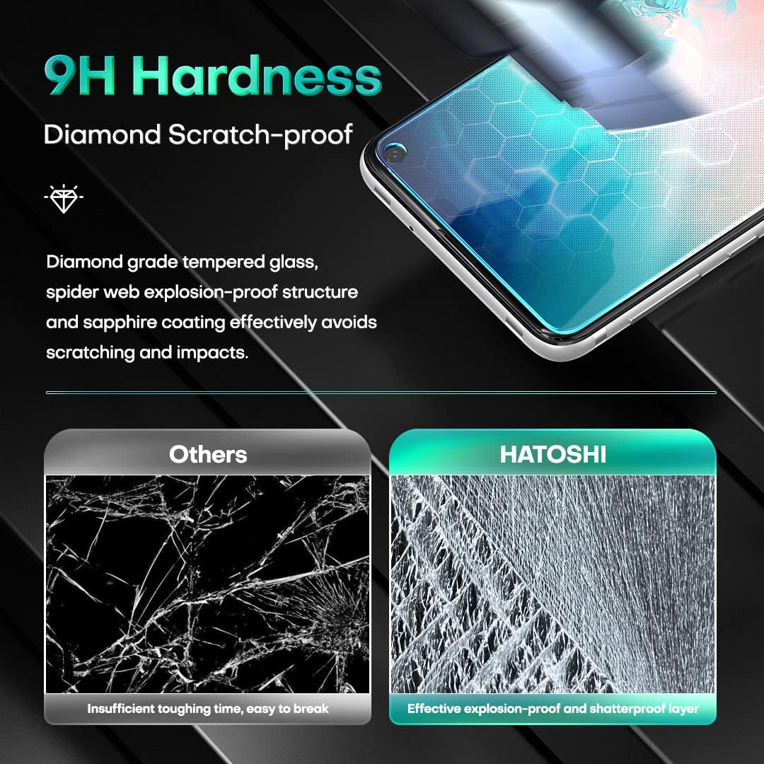 HATOSHI 2 Pack Tempered Glass Screen Protectorfor for Samsung Galaxy S10e 5.8-inch with 2 Pack Camera Lens Protector, Case Friendly HD Clear Protective Glass Film for Samsung S10e (NOT for S10+/S10)