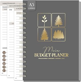 12 Monate Budget Planner Deutsch - Undatierter Haushaltsbuch 2026 mit 60 Wochen Einnahmen-Ausgaben Tracker, Achtsamkeit, Reflexion - Finanzplaner - Budgetplaner zur Kontrolle Geldes - Ausgabenbuch