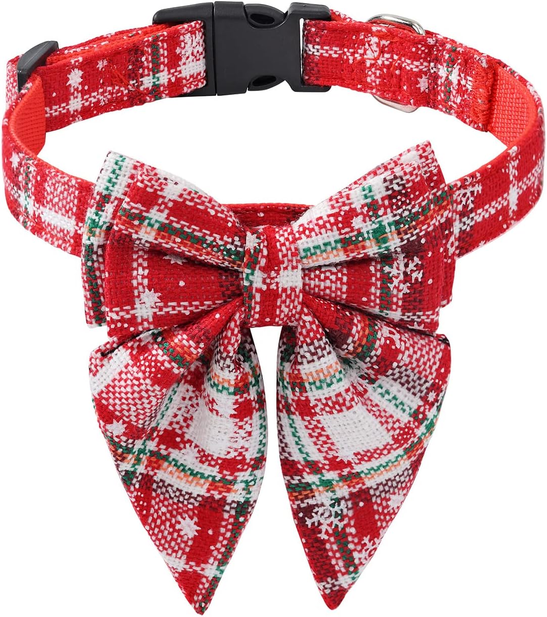 BT Bear 2 Pack Christmas Pet Dress up Dog Snowflake Bow Tie Collar with Santa Hat - Image 4