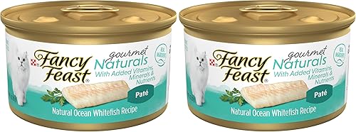 Miniatura 9 de Purina Fancy Feast Gourmet Naturals - Alimento húmedo en paté para gatos, sin cereales, receta de pescado blanco de mar (paquete de 12 unidades)