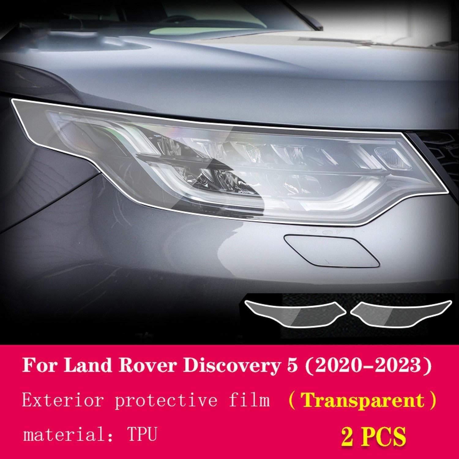 JCAKES Car Exterior Headlight Anti-Scratch TPU Protective Film Anti-Scratch Repair Film Accessories，for Land Rover Discovery 5 2020-2023