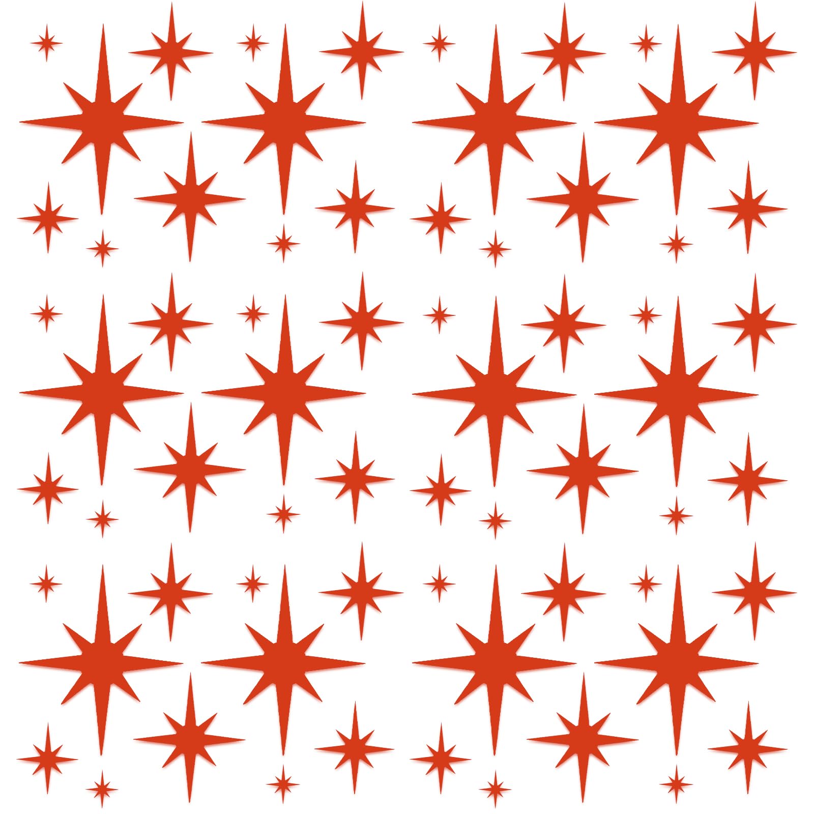 ELANE100 Pcs Acrylic Mirror Wall Stickers,Star Mirror Stickers Decor Mirror Stickers for Walls Mirror Decor,Wall Mirror Stickers for Bathroom (Red)