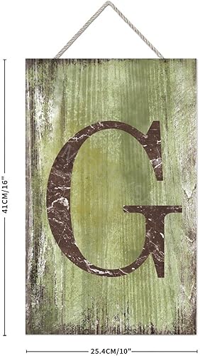 Vista 36 de Letrero colgante de madera con letra J, letrero de madera para decoración del hogar, 26 letras del alfabeto de metal, placa de madera, decoración