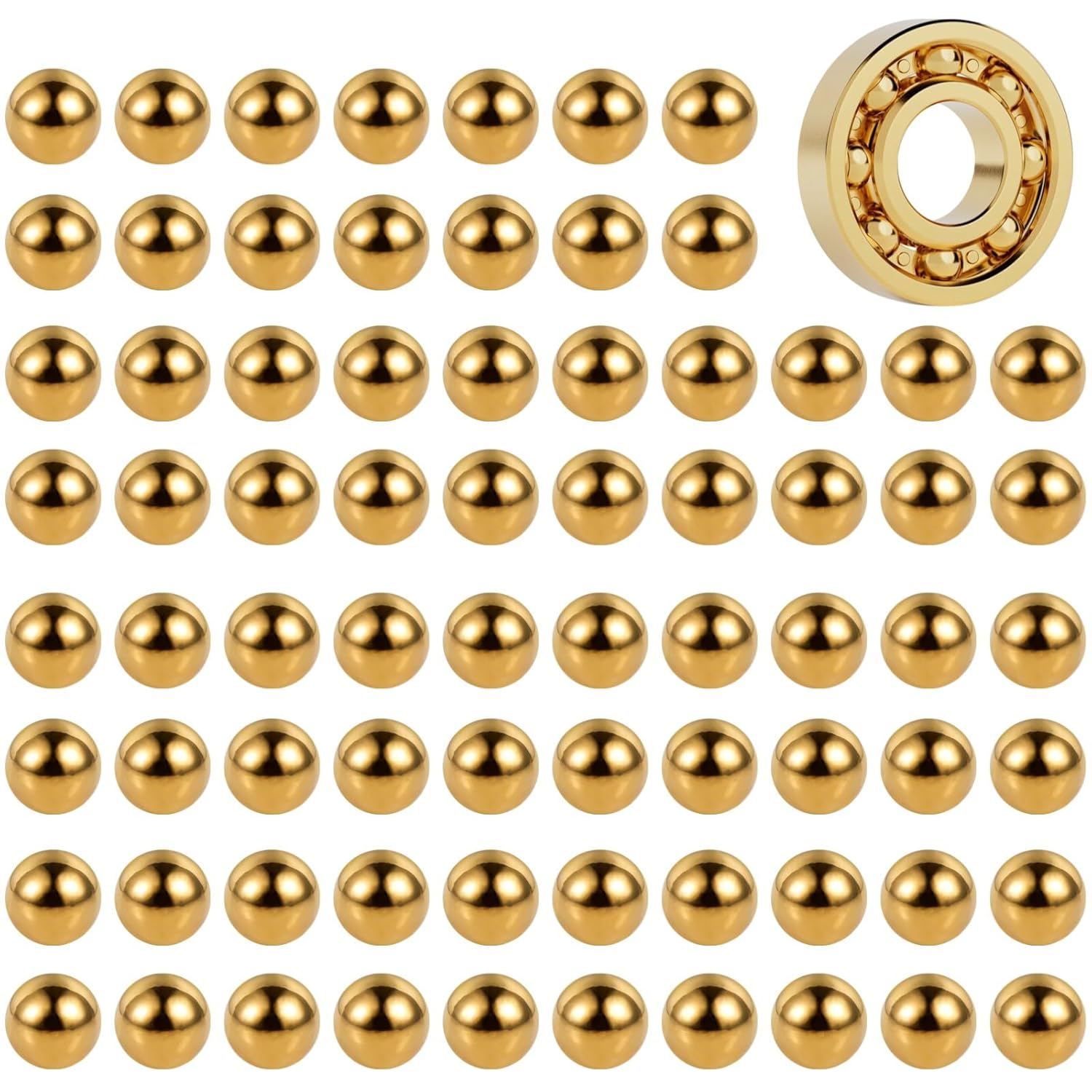 80 PCS Precision Brass Bearing Balls with Transparent Storage Box, 1/2 Inch Diameter Brass Balls with Polished Surface, Ideal for Ball Mill and Diverse Projects
