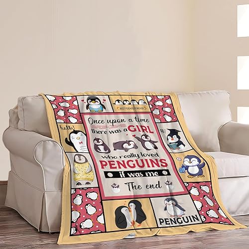 Miniatura 2 de Manta divertida de pingüino, suave y cálida y linda manta de franela de animal de pingüino kawaii, acogedora manta de forro polar esponjoso, manta