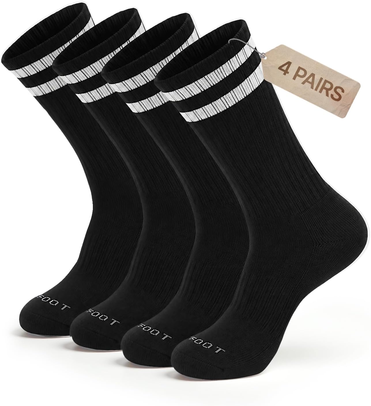 MONFOOT 3-8 Pairs Cushioned Athletic Crew Socks Women Men Moisture-Wicking