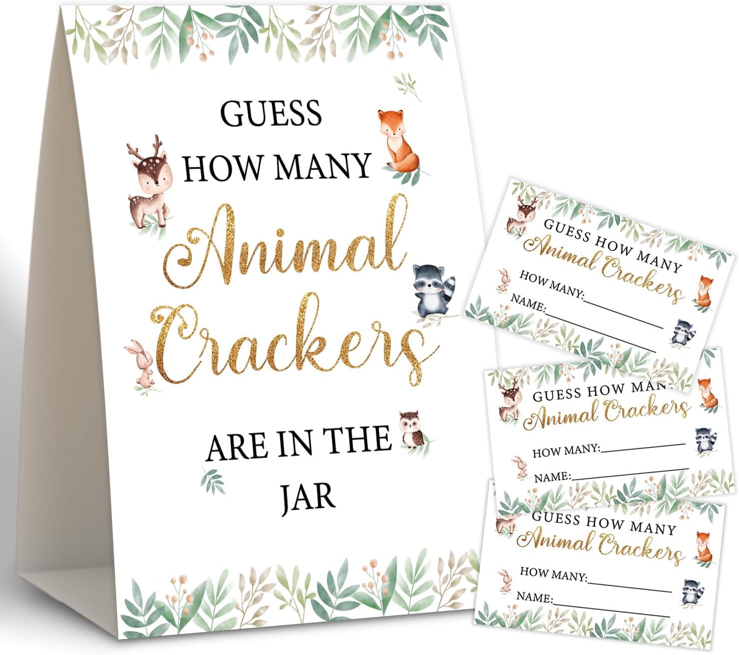 Forest Animal Baby Shower Games,Guess How Many Animal