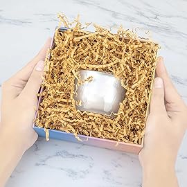 Caleihd Crinkle Cut Paper Shred Packing Grass Cushion Paper Streamer for Christmas Wedding Birthday Bridesmaid Engagement Craft Gift Boxes Bags Basket Filler Decoration 4.5oz Brown