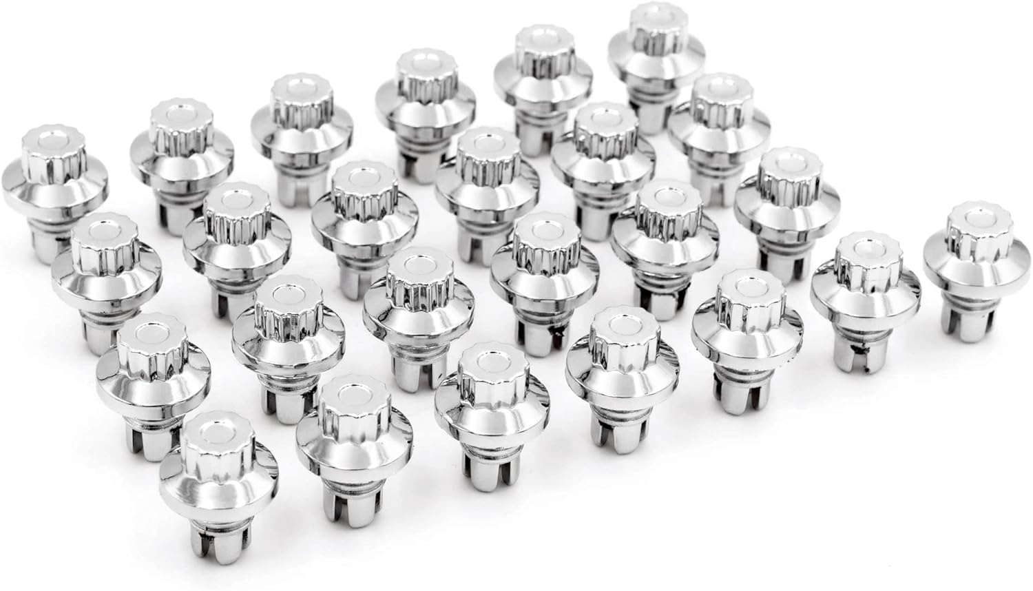RTRHINOTUNING Wheel Rivets Nuts Set of 50 for 8mm/0.31in Hole Replacement Rivets ABS Plastic Chrome Silver