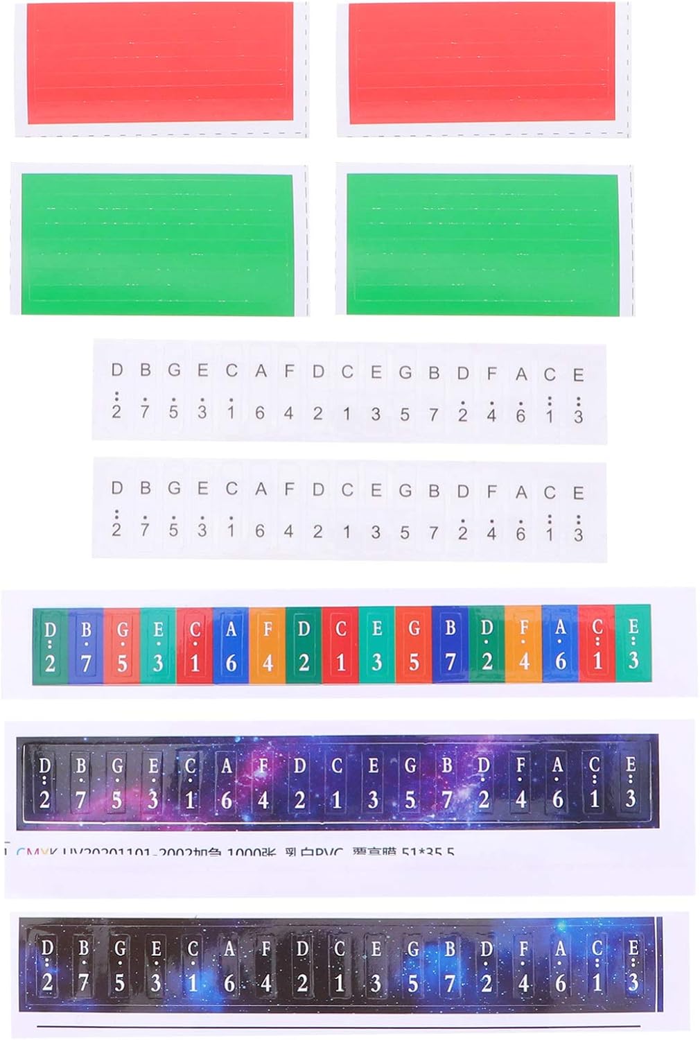 FARUTA 5 Sets Thumb Piano Keyboard Stickers Adhesive Beginner Removable Piano Stickers Colorful Large Letter Staff Decals Piano Learning Sticker for Beginner Random Style -
