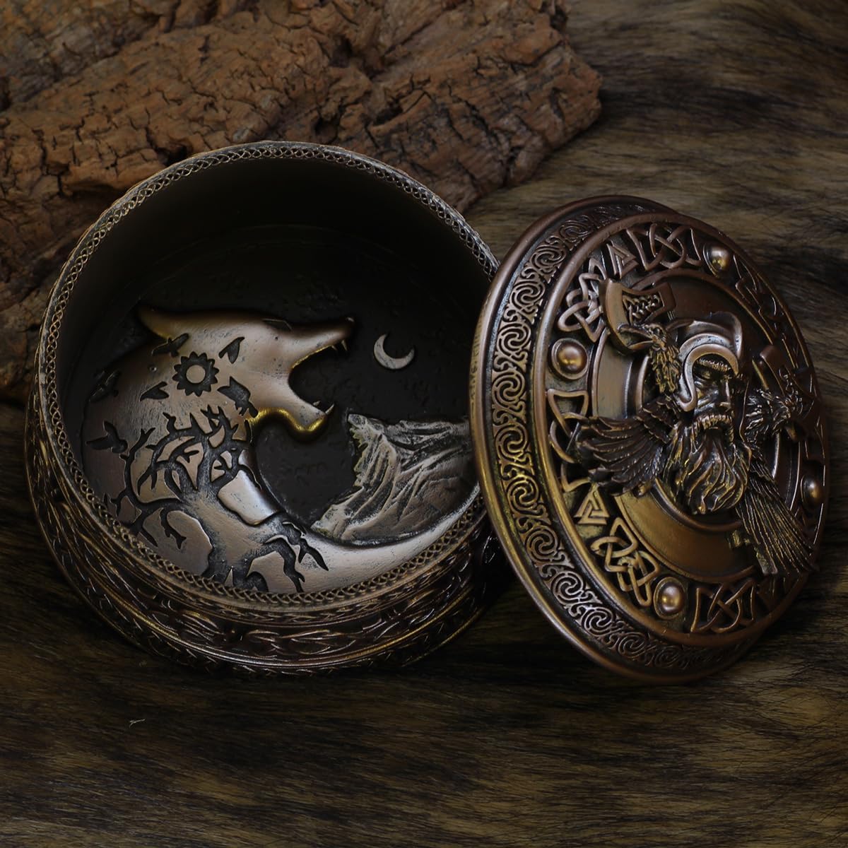 GuoShuang Norse Viking Odin Trinket Celtic Jewelry Box Gift Choice For Women Men