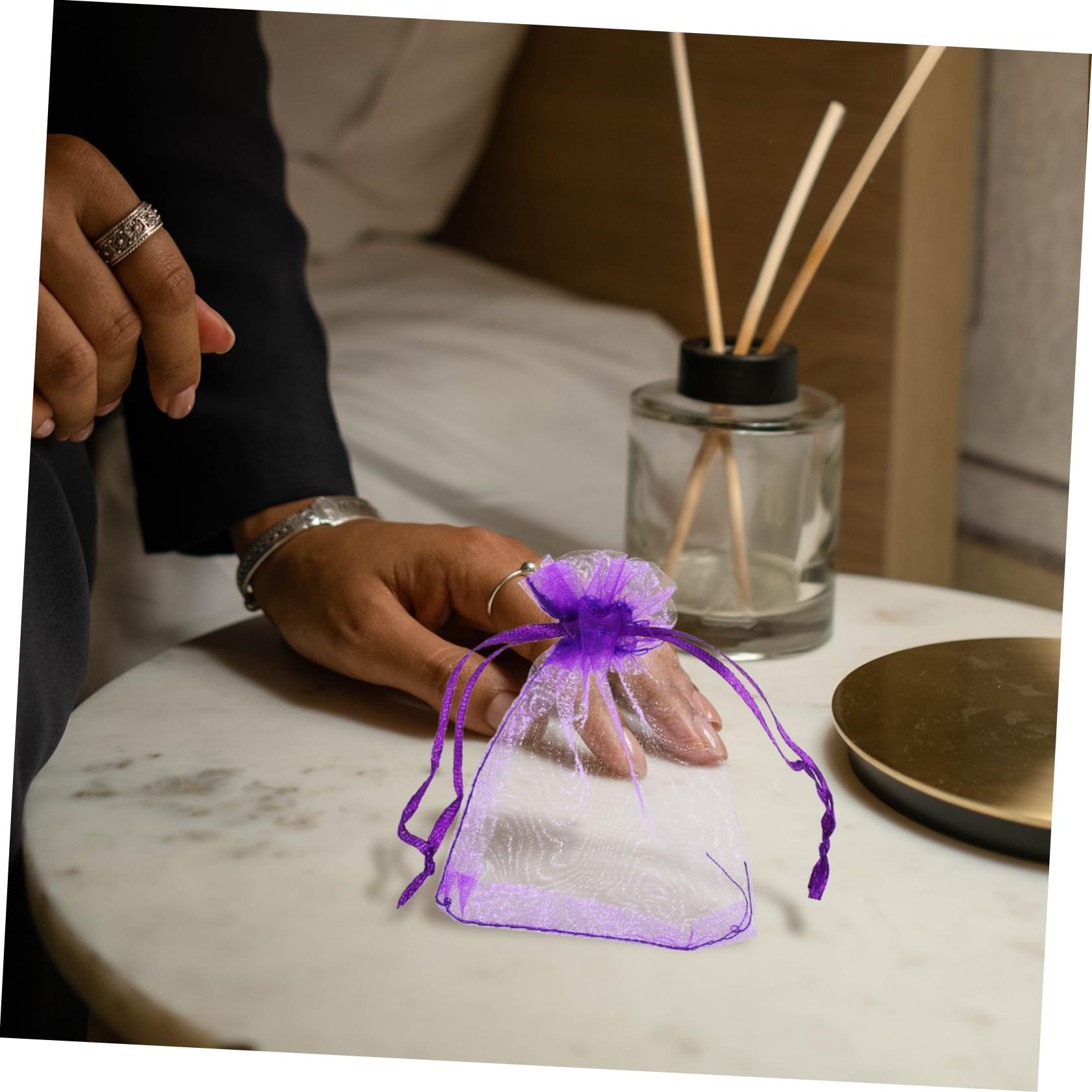 MAGICLULU 5 Sätze Tasche Mit Kordelzug Hängend Duftend Taschen Schränke Für Duftsäckchen Aromasäckchen Kräutersäckchen Beutel Leerer Beutel Sachet-Beutel Spinnen Violett 100 Stück * 5